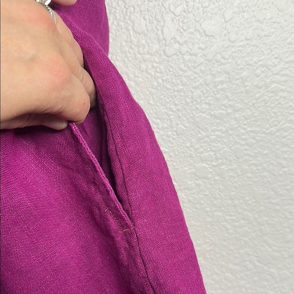 Melissa Nepton Linen Purple Button-Up Dress SP - Picture 7 of 8